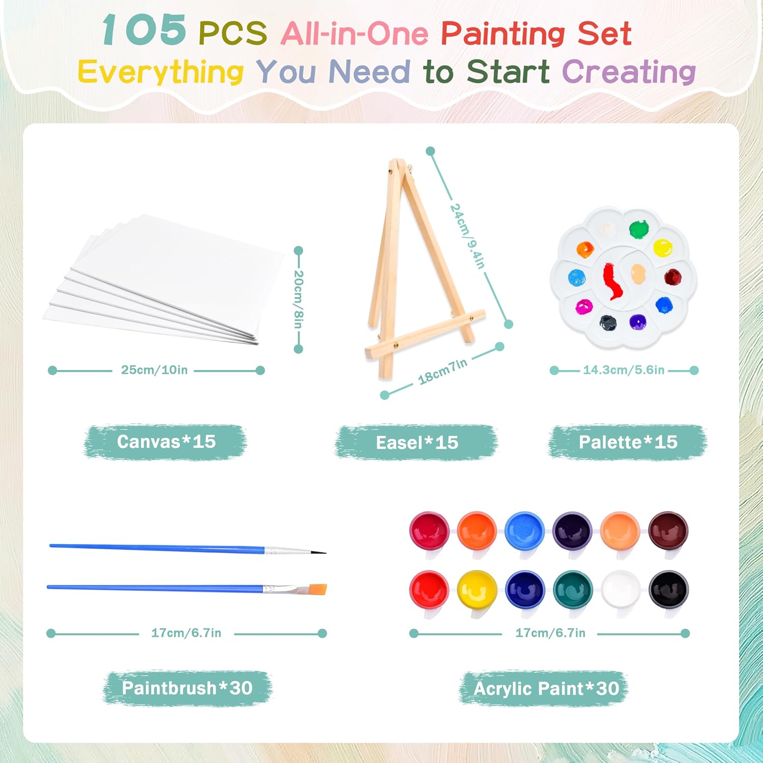 105-Piece Acrylic Art Set - Hình 3