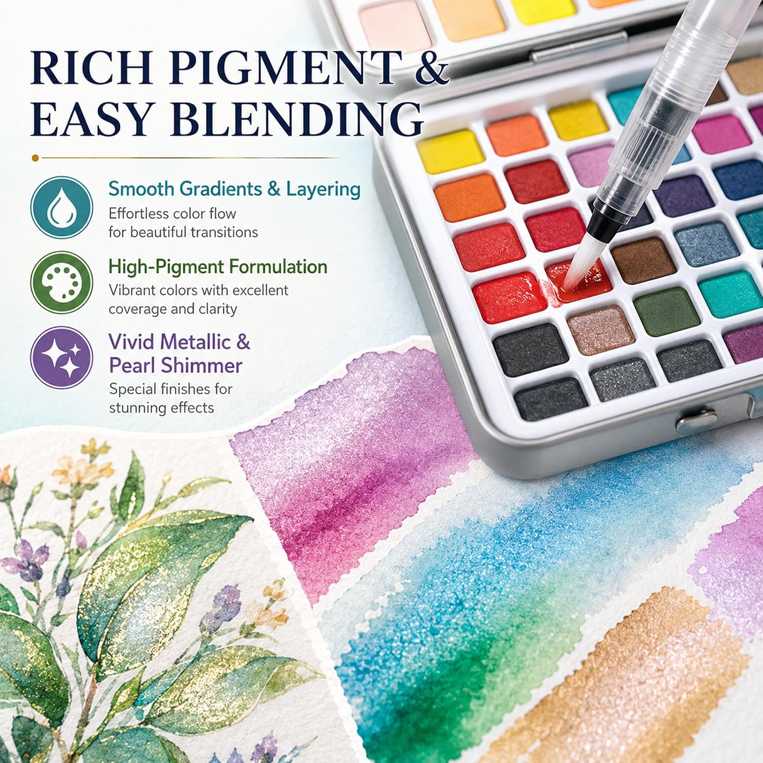 Professional 168-Color Watercolor Paint Set - Hình 4