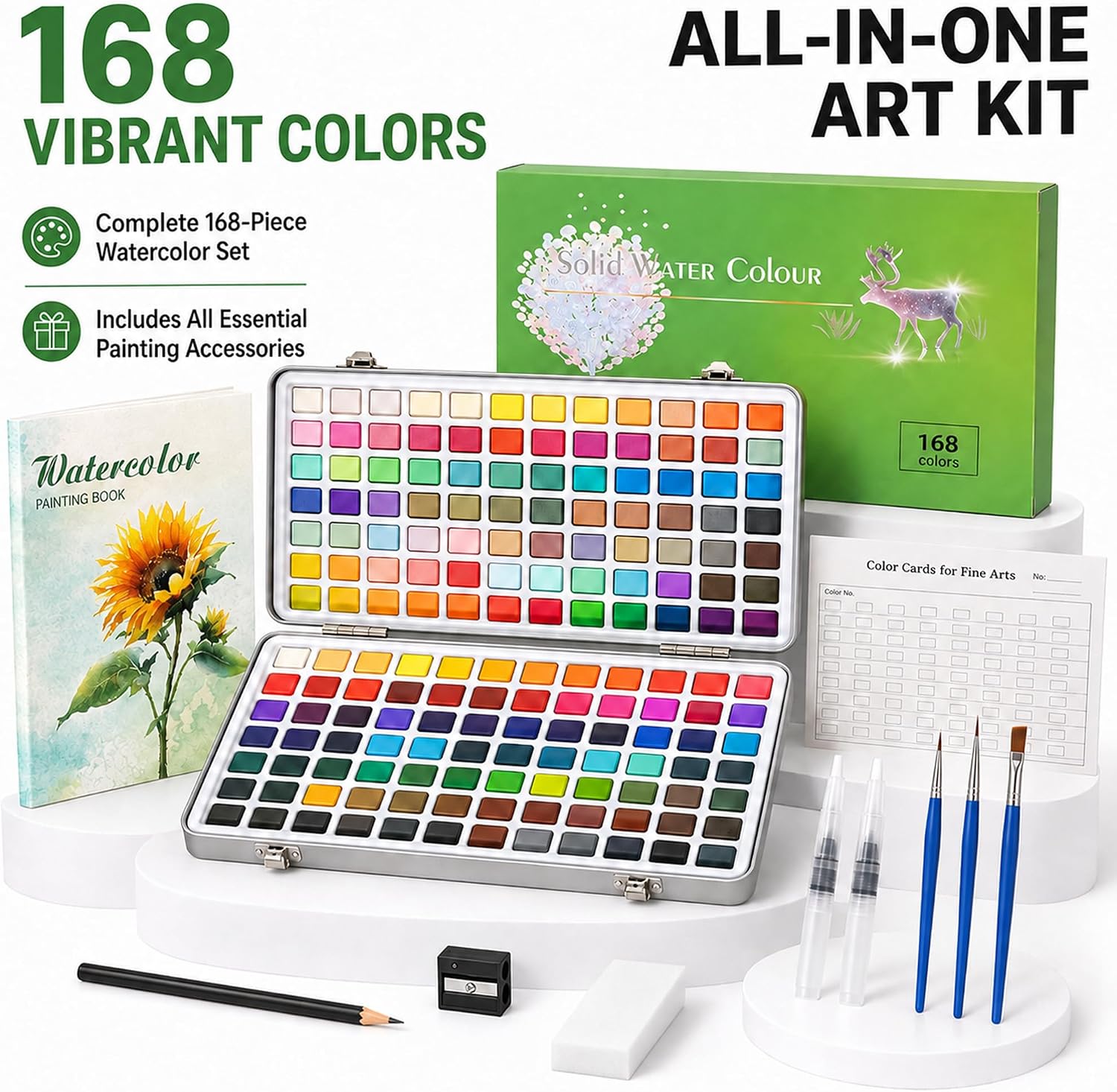 Professional 168-Color Watercolor Paint Set - Hình 2