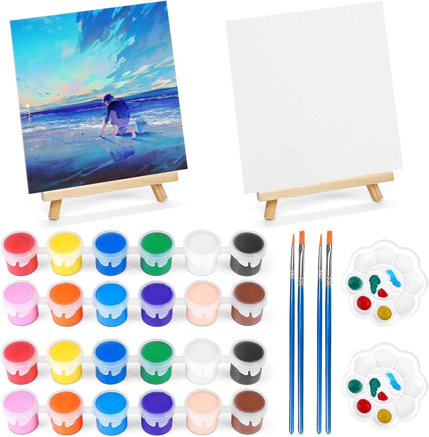 56-Piece Canvas Easel Art Kit - Hình 8