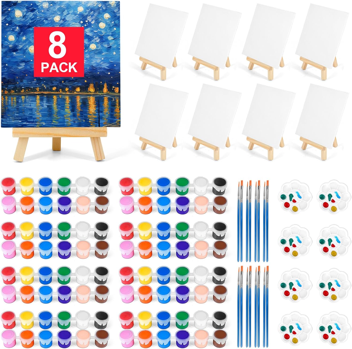 56-Piece Canvas Easel Art Kit
