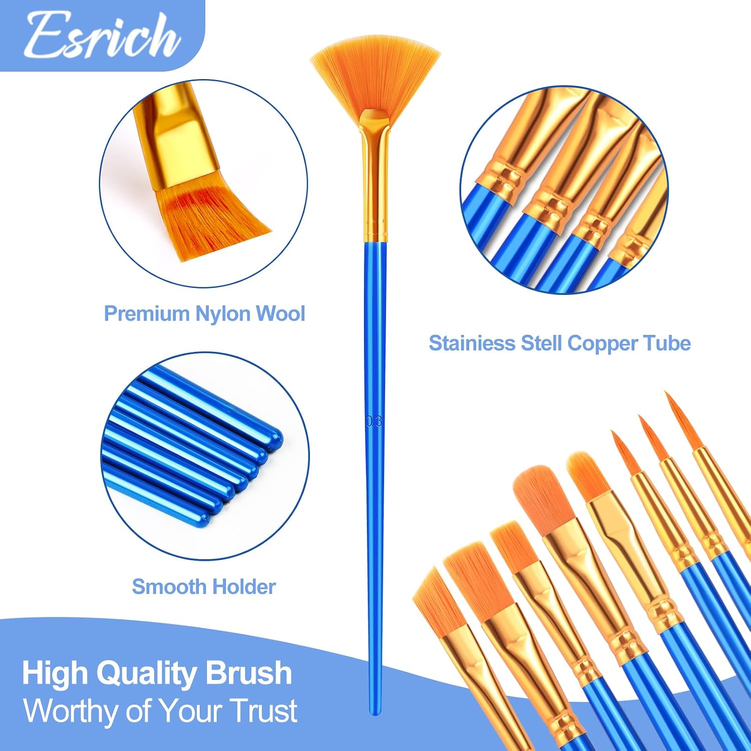 Esrich 72-Piece Artist Brush Set - Hình 5