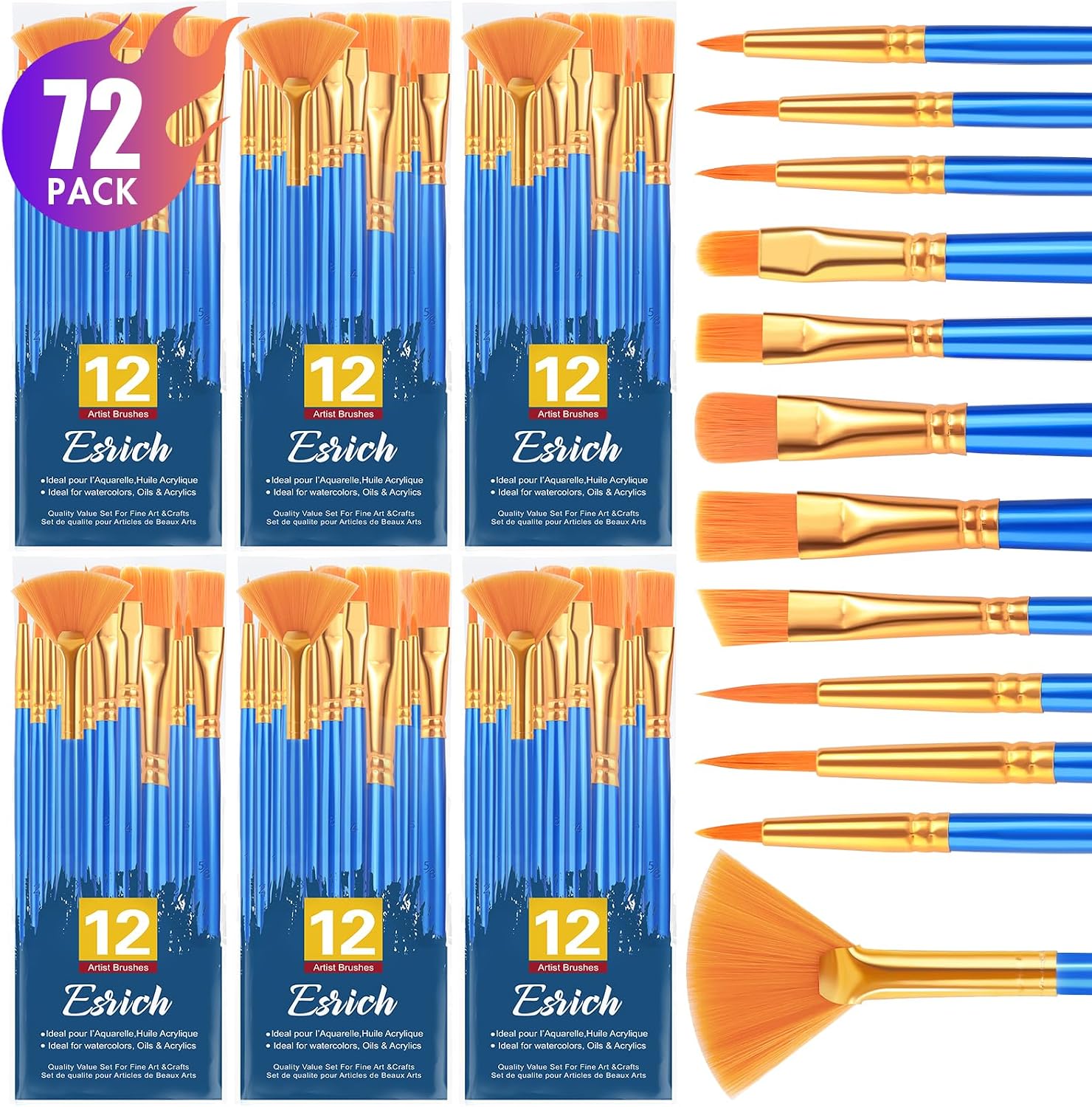 Esrich 72-Piece Artist Brush Set
