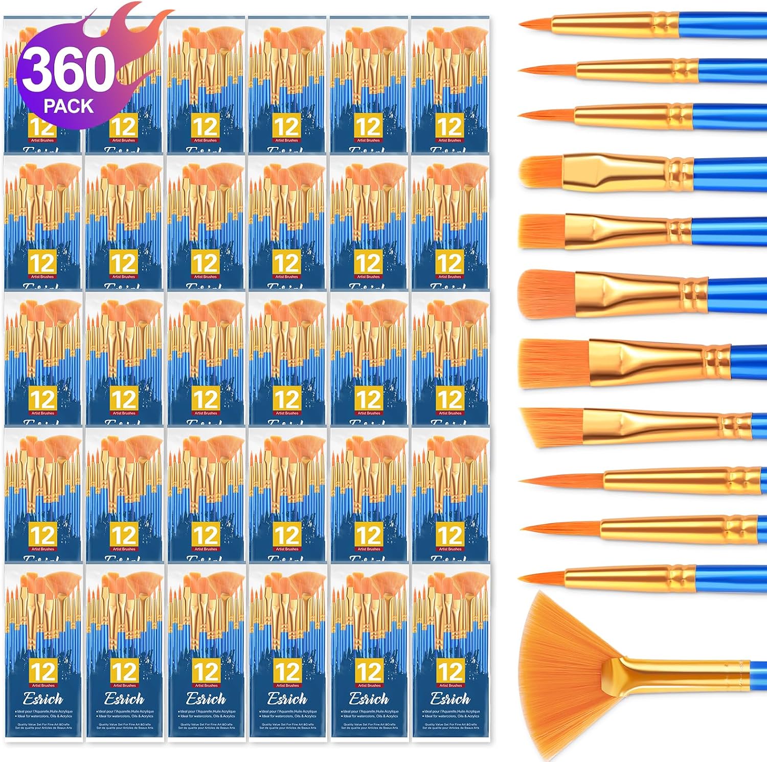 Esrich 72-Piece Artist Brush Set - Hình 12