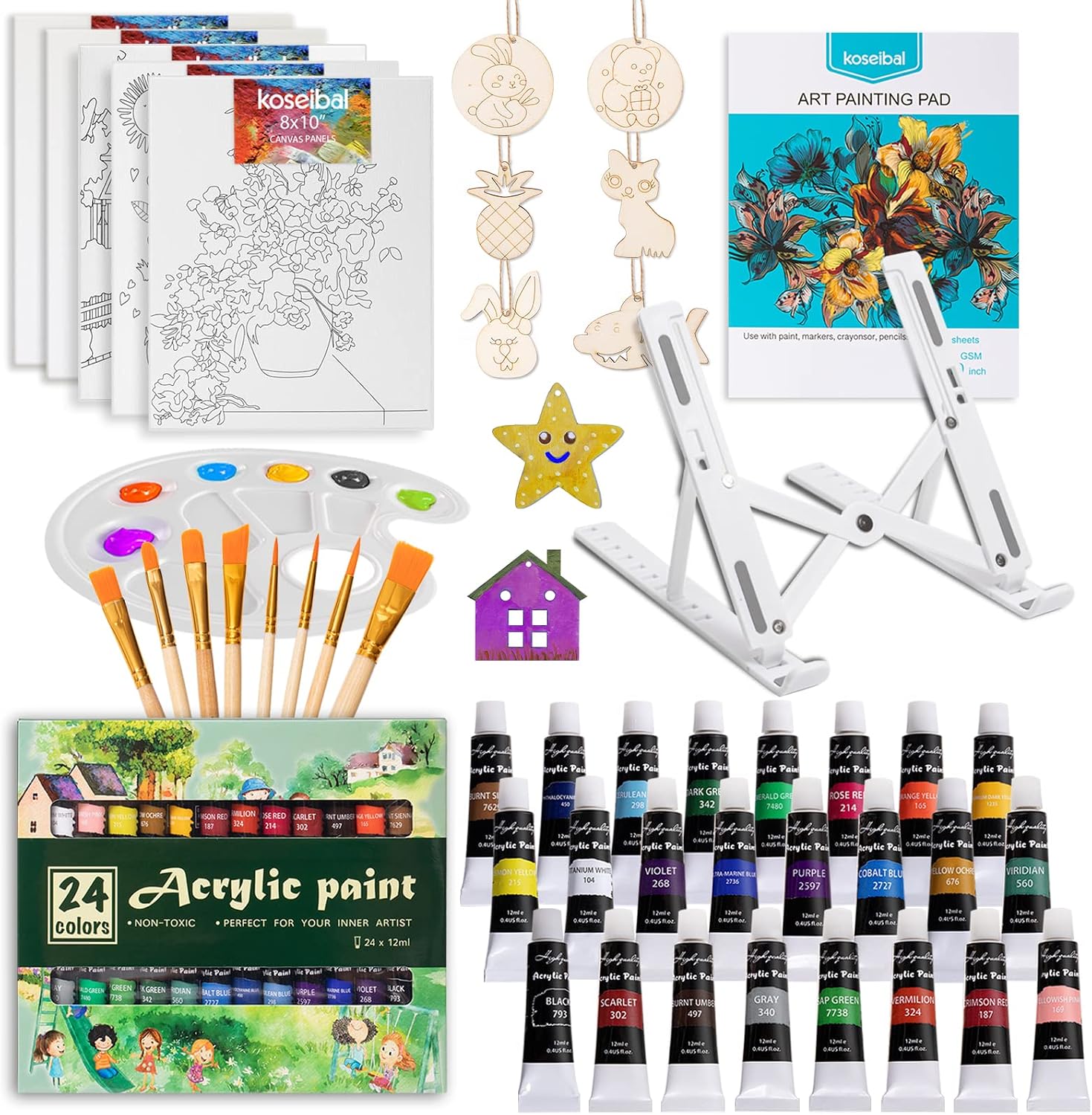 Koseibal 34-Piece Acrylic Art Kit - Hình 8
