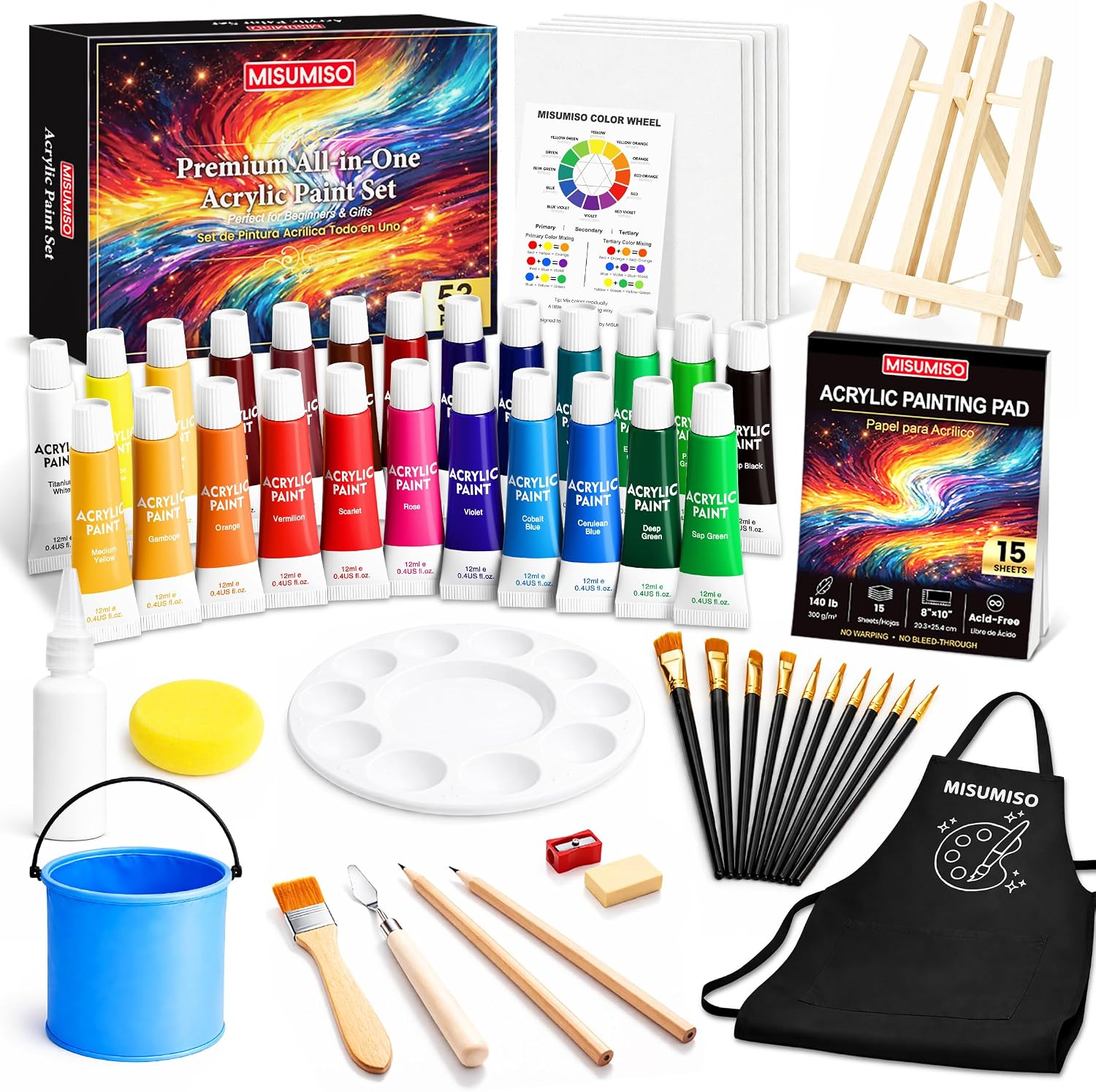 Misumiso 53-Piece Acrylic Painting Set