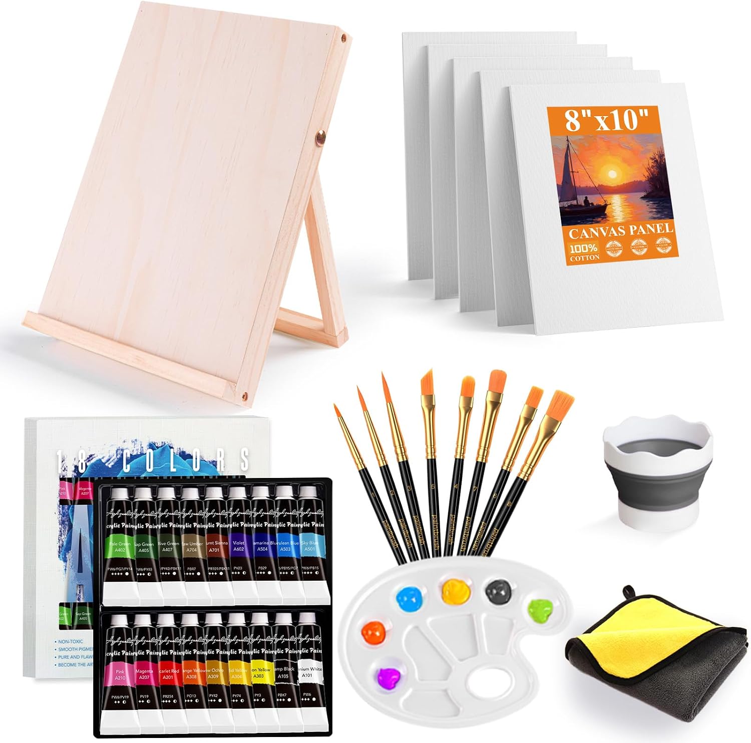 Whalsure 35-Piece Acrylic Painting Kit