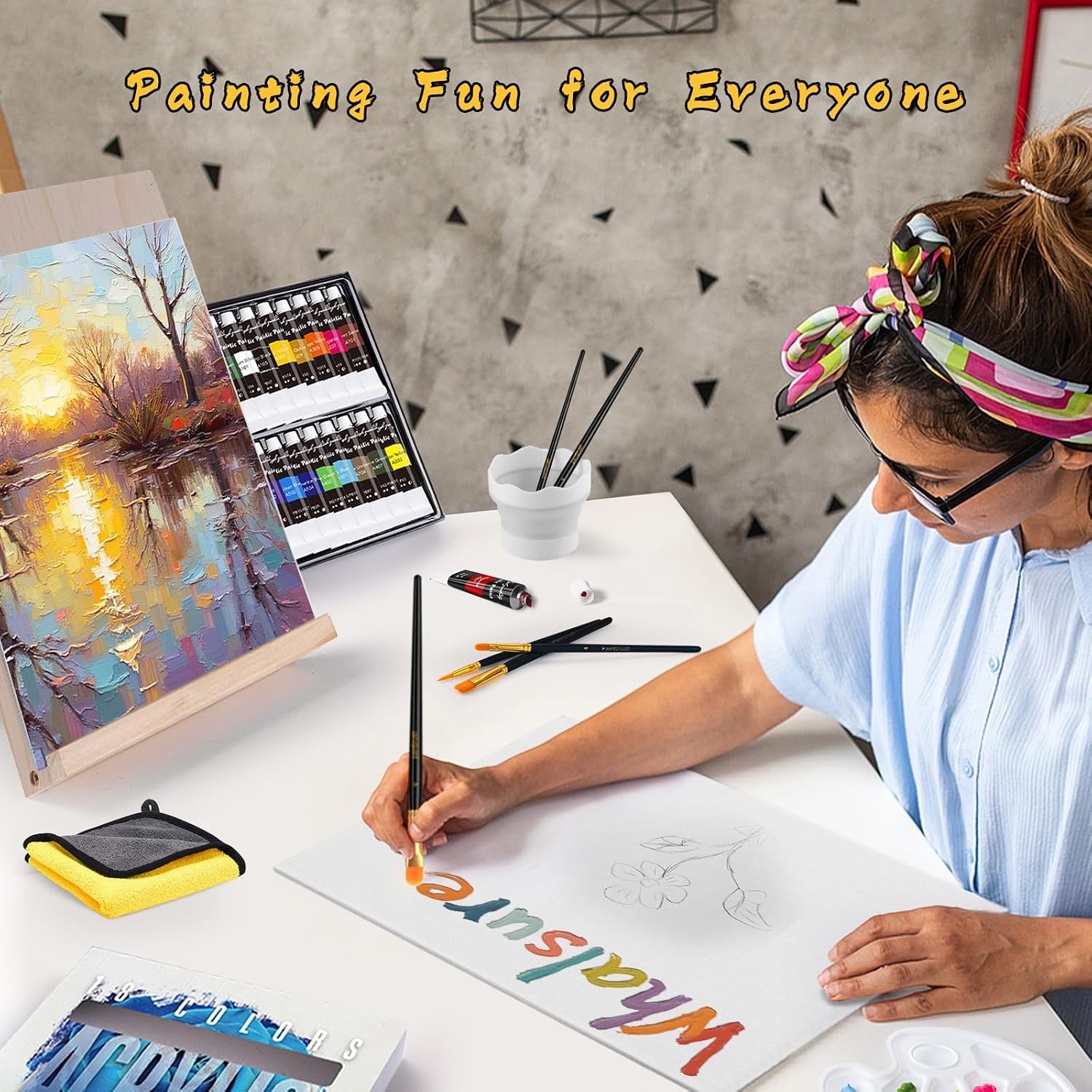 Whalsure 35-Piece Acrylic Painting Kit - Hình 3