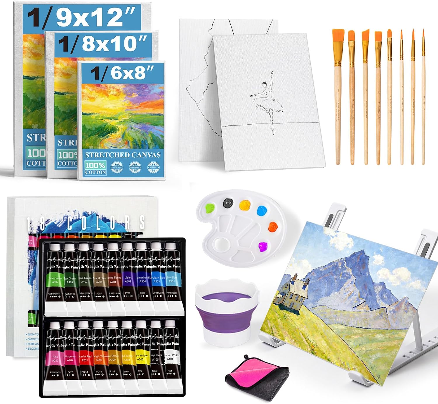 Whalsure 35-Piece Acrylic Painting Kit - Hình 8